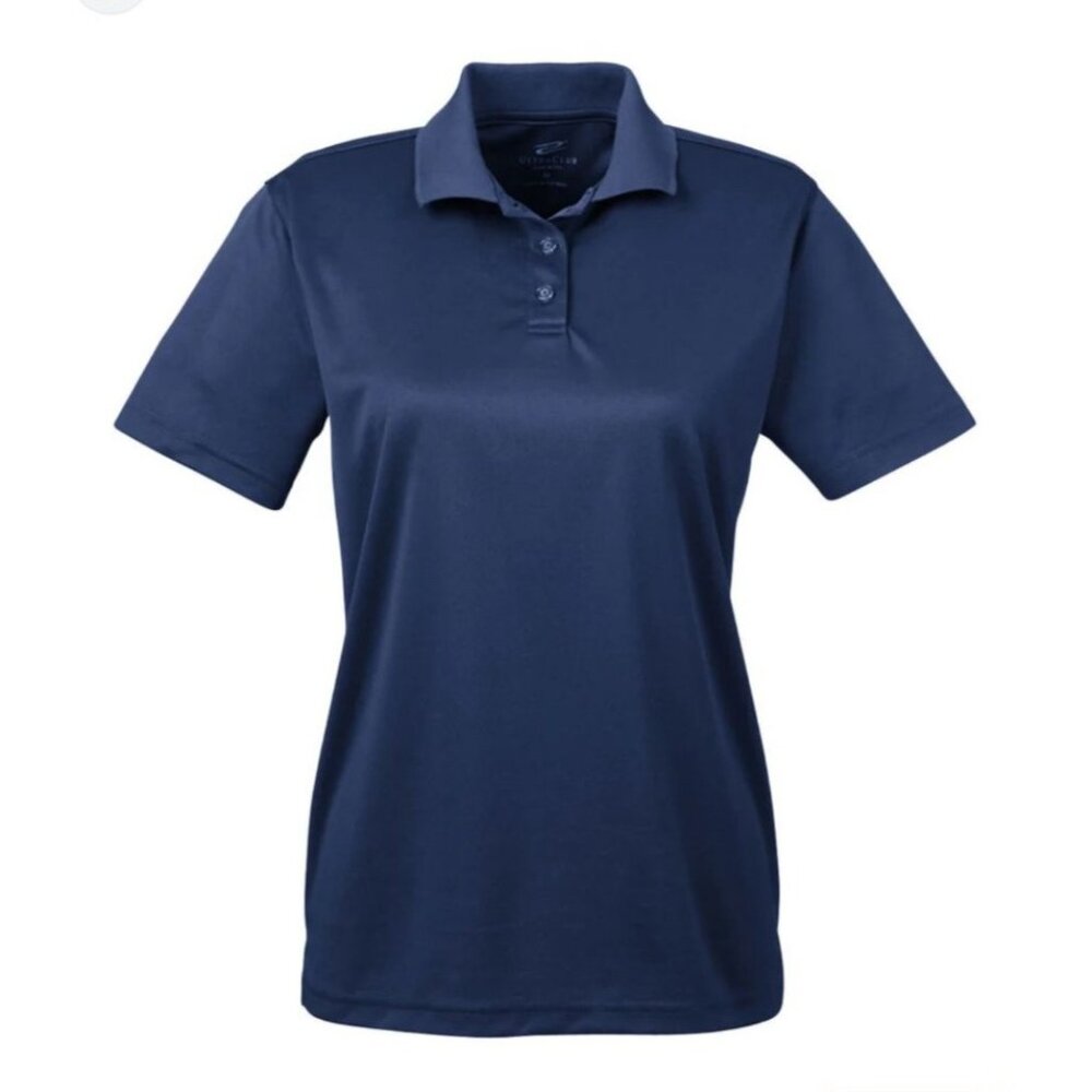 UltraClub Cool & Dry Navy Polo Shirt L Ladies 100% Polyester